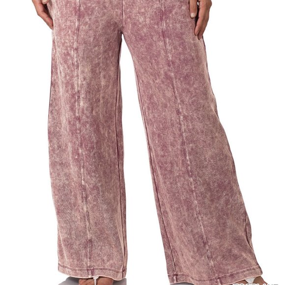 WIDE LEG COOL ACID WASH PANTS - Picture 4 of 4